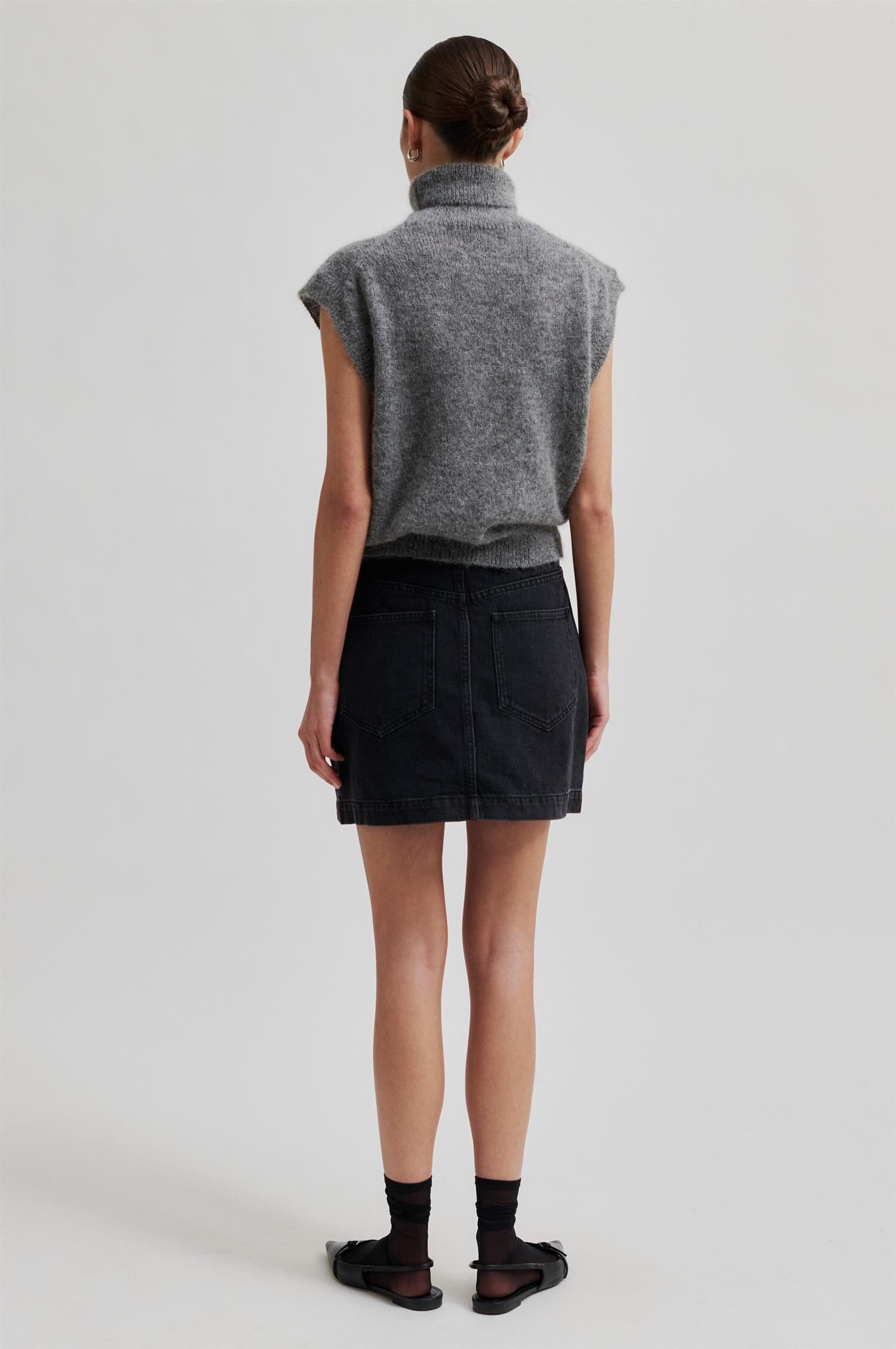 Second Female Jayden Denim Skirt Black denim Skjørt