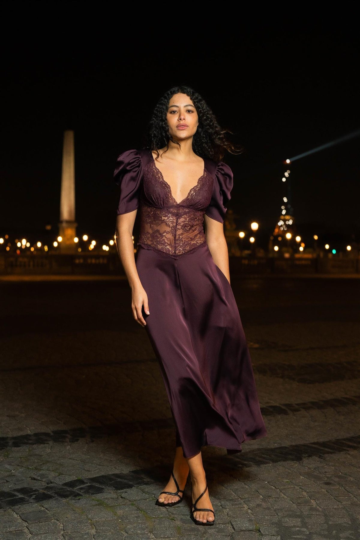 Love Lolina Francis Lace Midi Dress Burgundy Kjole