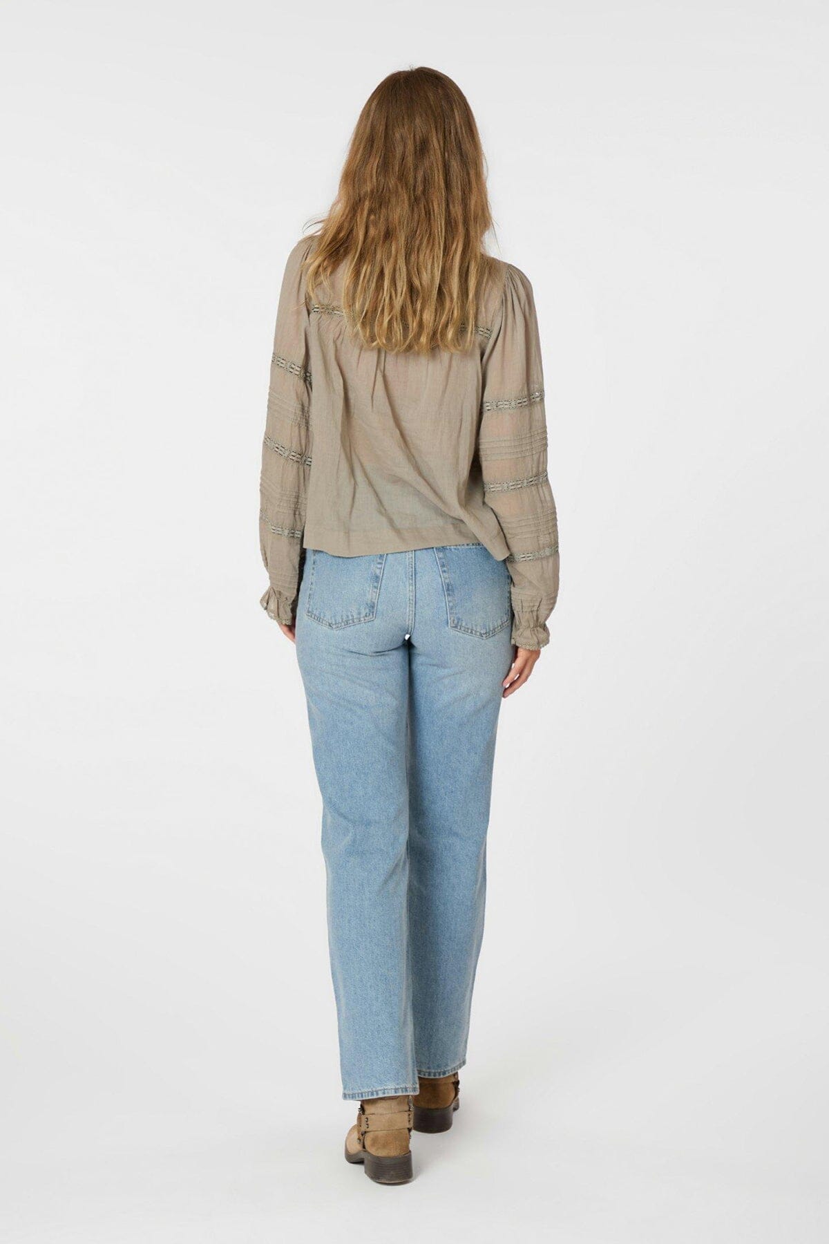 Neo Noir Lyla S Voile Blouse Smoke Green Bluse