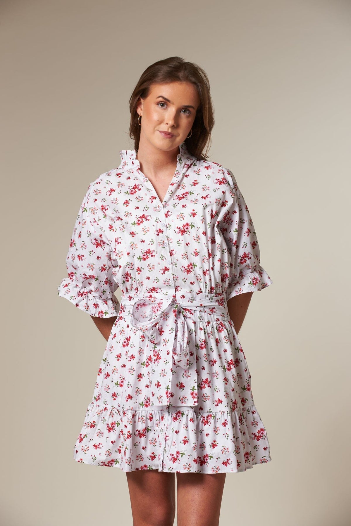 ArnieSays: PORTOFINO Classic Floral White Combo Kjole