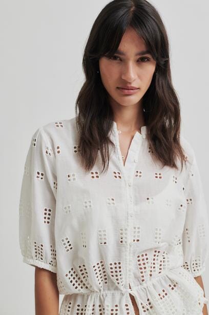 Second Female Elenore Shirt White Alyssum Skjorte