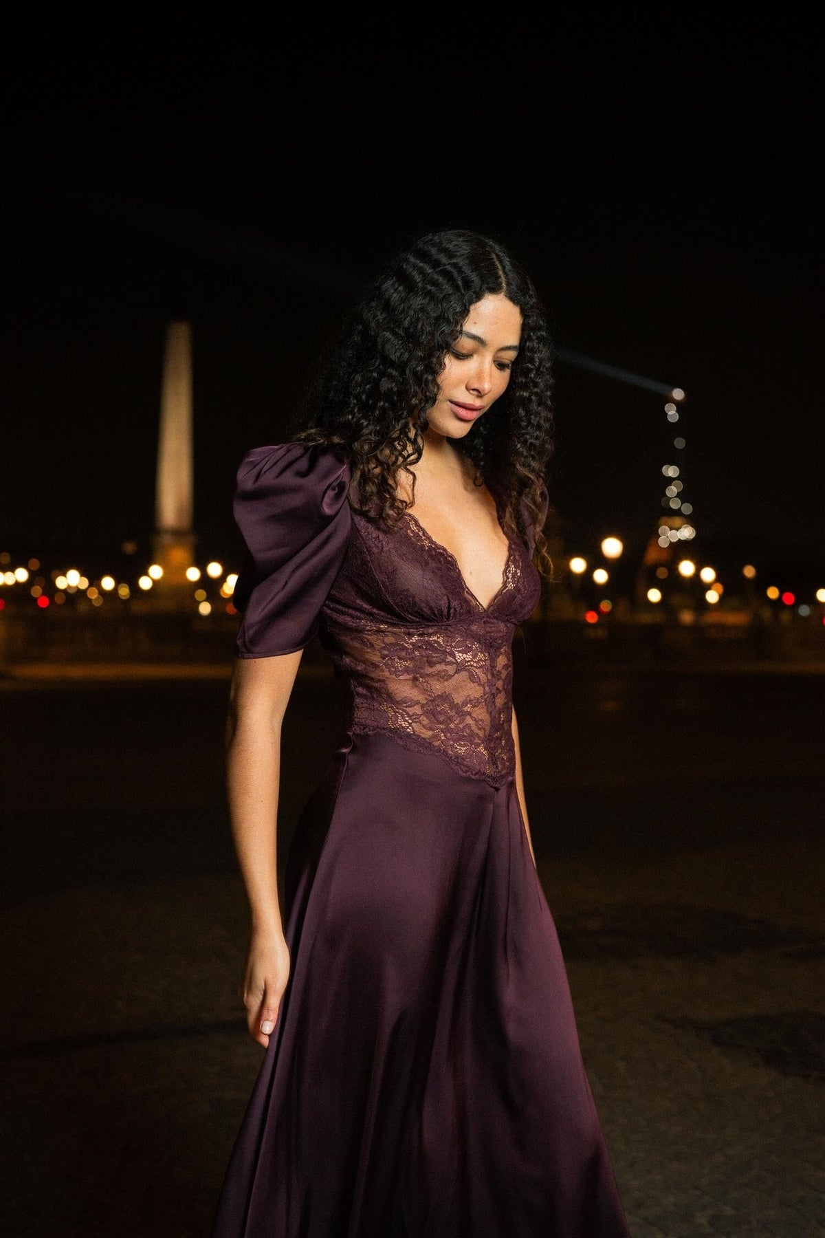 Love Lolina Francis Lace Midi Dress Burgundy Kjole