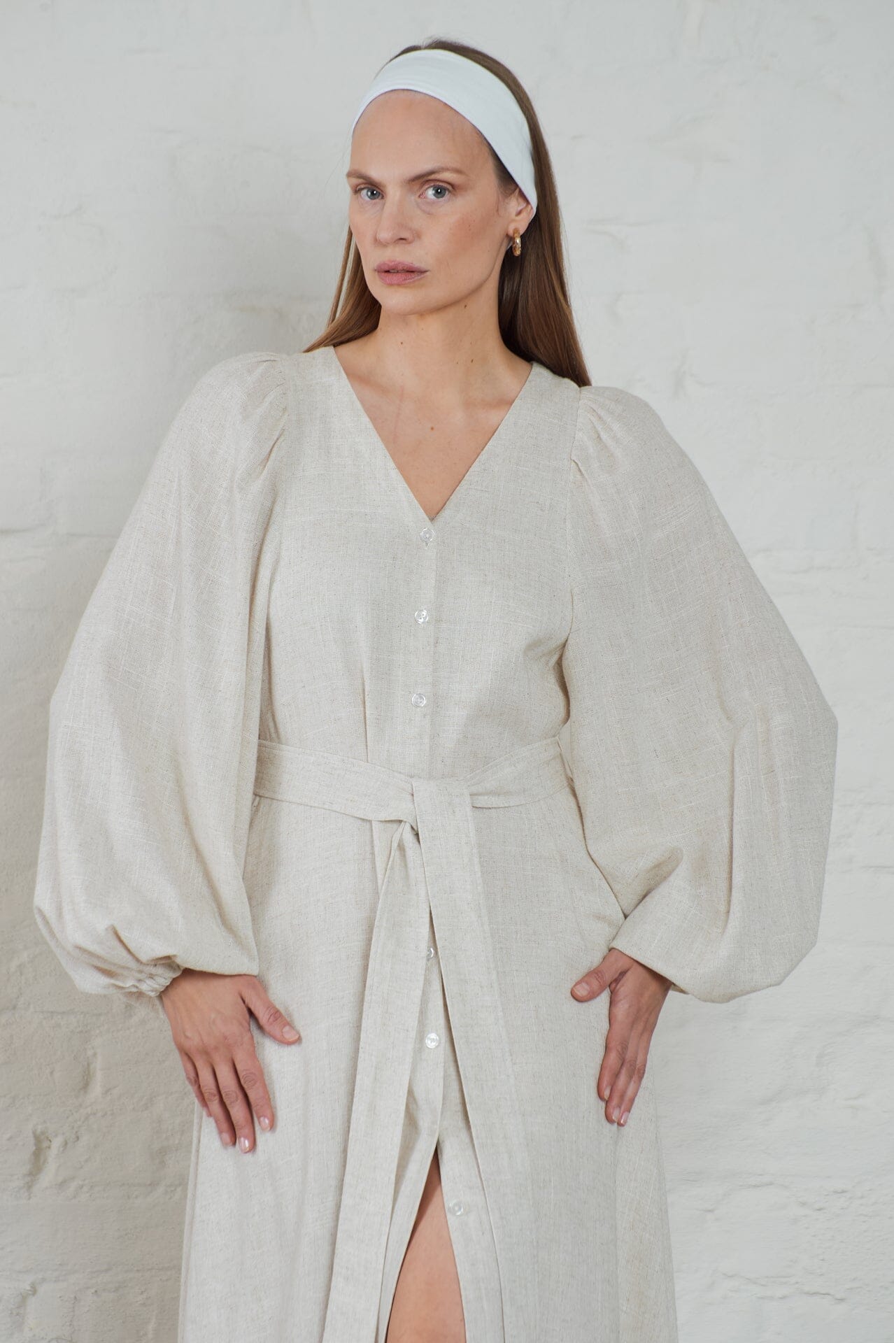 ArnieSays: Milla Linen Blend Ecru Melange Kjole