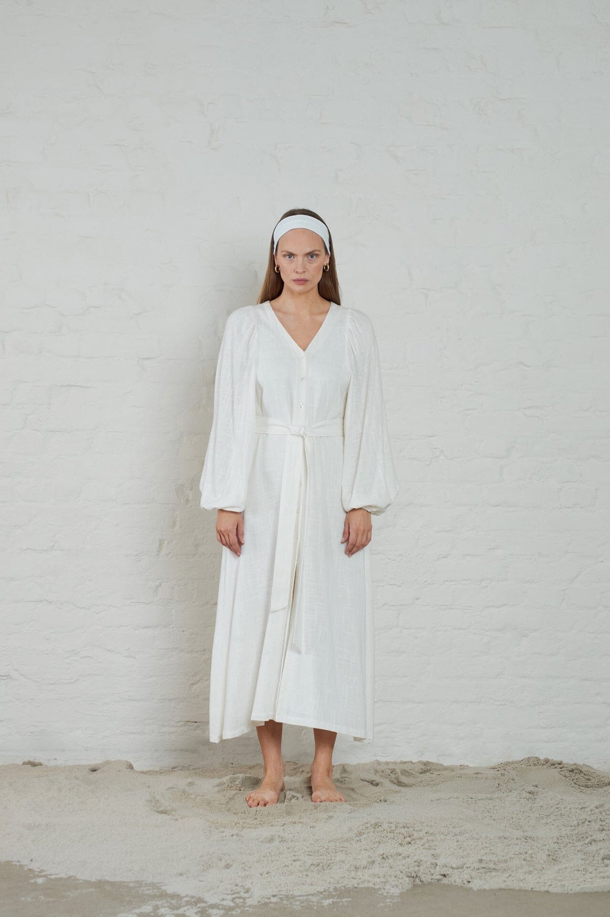 ArnieSays: Milla Linen Blend Offwhite Kjole