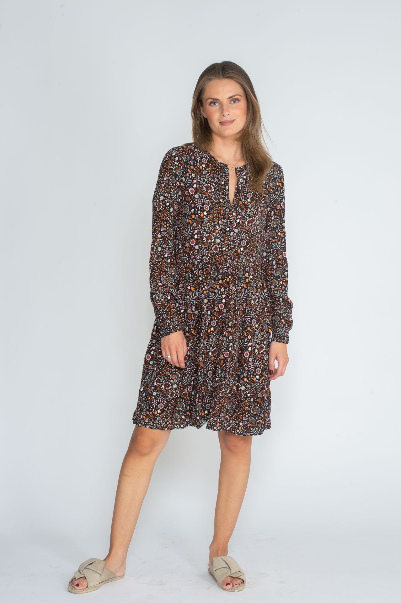 ArnieSays: Nadya Drapey Print Orange/Pink Multi Kjole