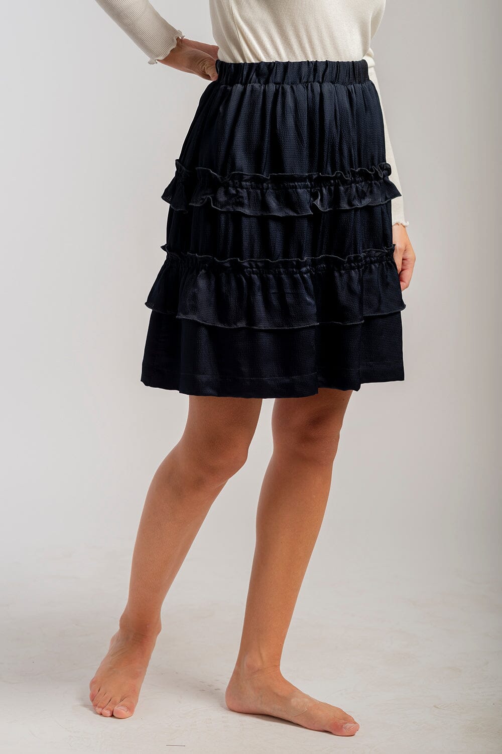 ArnieSays: Juliette Jacquard Dk Navy Skjørt