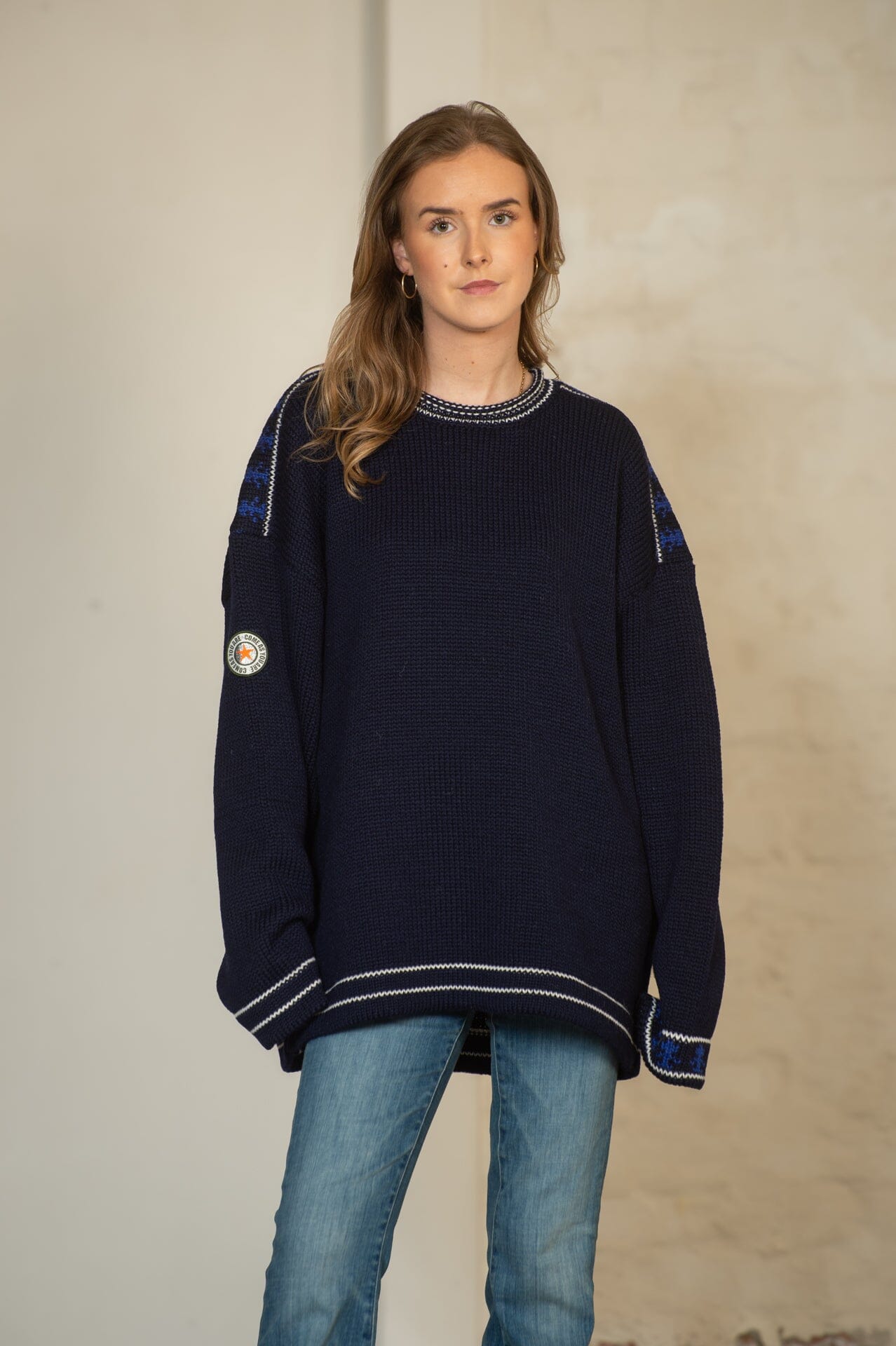 CAYA Cortina Navy/Light Blue Genser