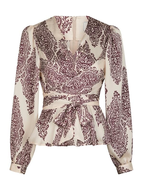 Neo Noir Rista Paisley Drop Blouse Burgundy Bluse
