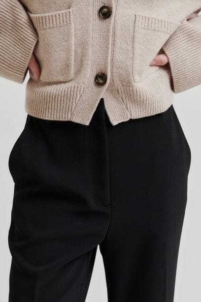 Second Female Fique Flared Trousers Black Bukse