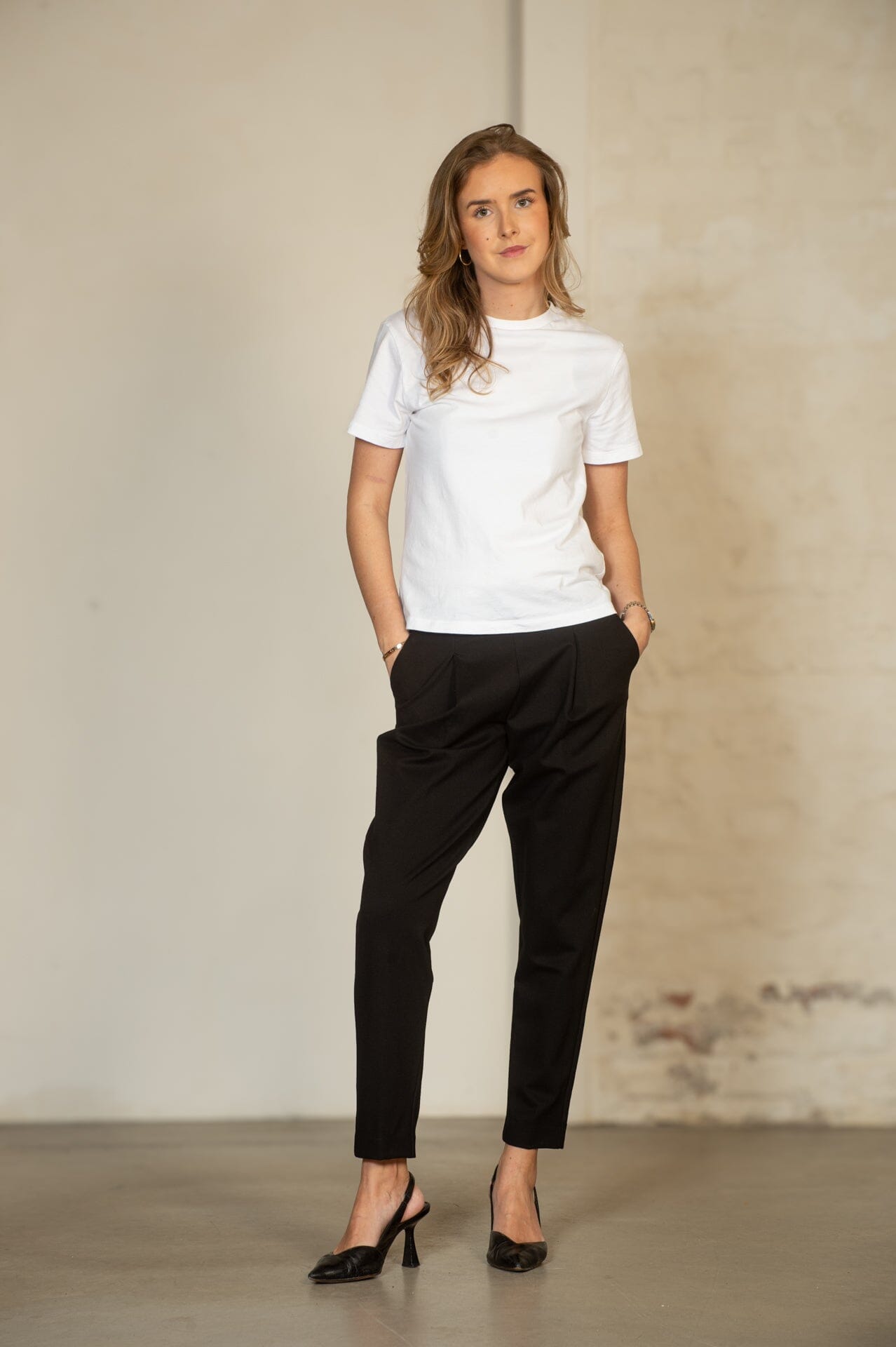 Residus Lee Pleat Pants Black Bukse
