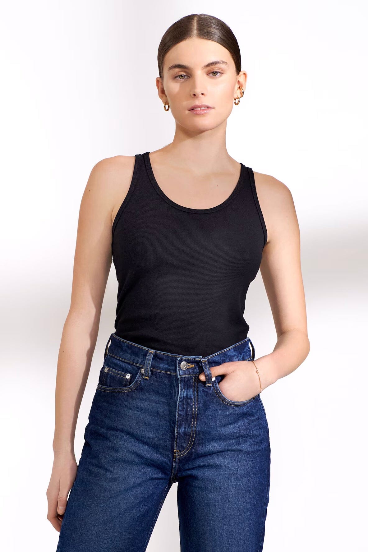 Bread and Boxers Tank Ribbed Black T-shirt