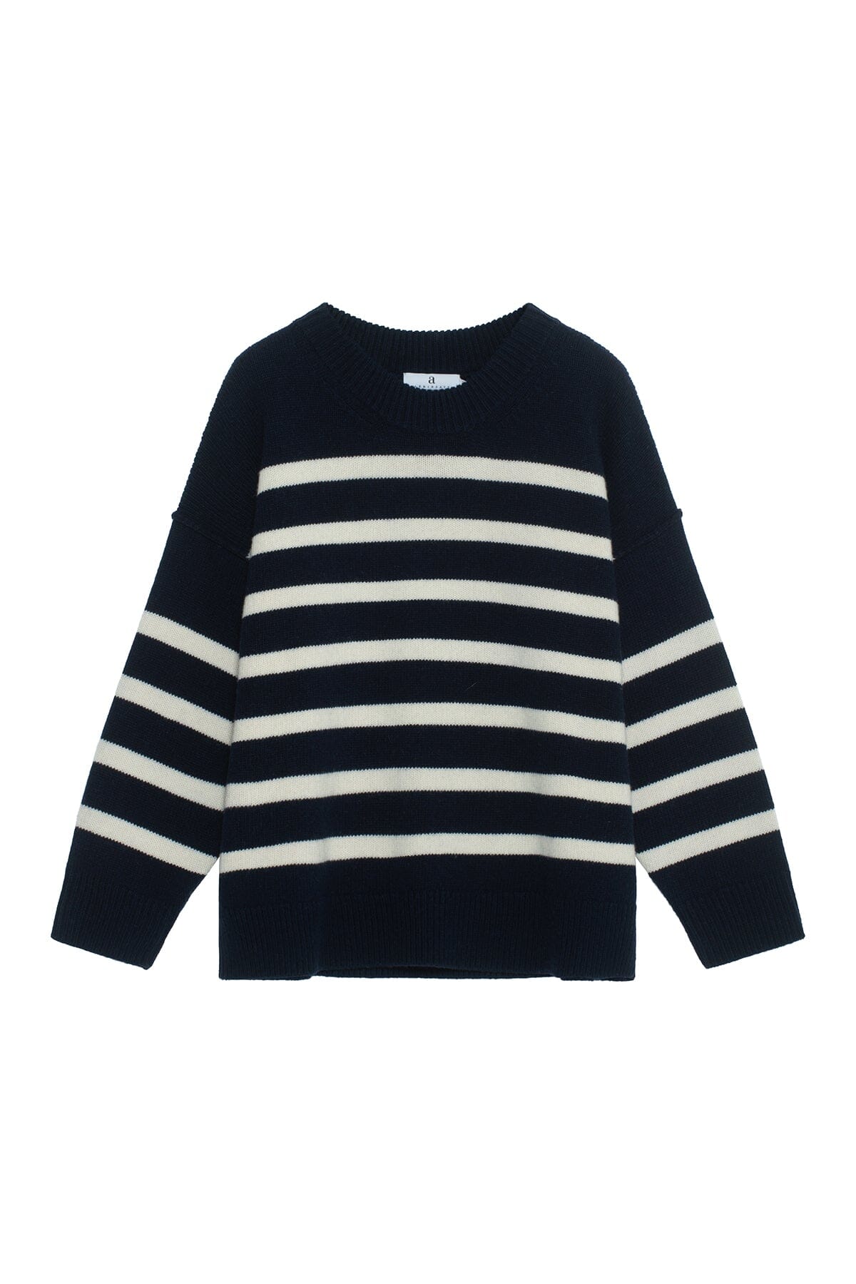 ArnieSays: Kayne Stripe Dk Navy/Offwhite Genser