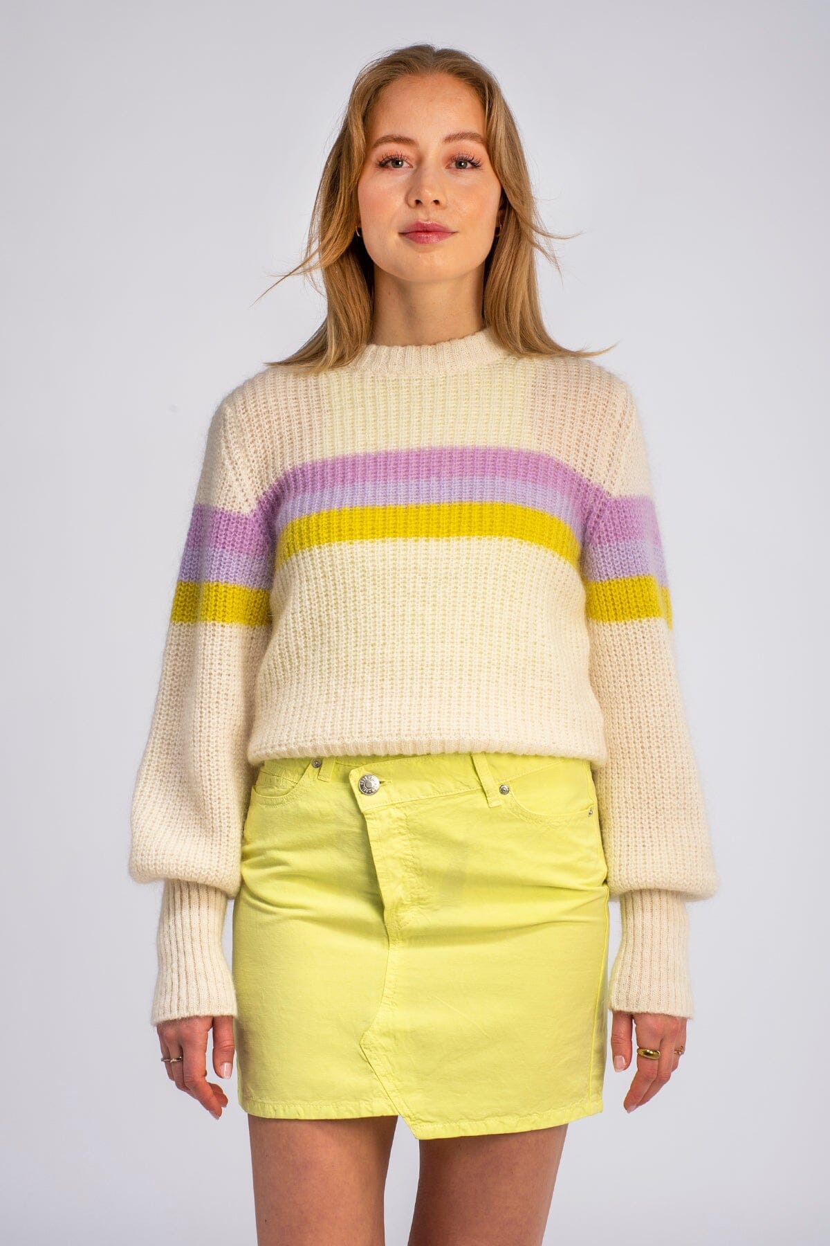 Paragon Asymmetric Linen Skirt Lime Green Skjørt