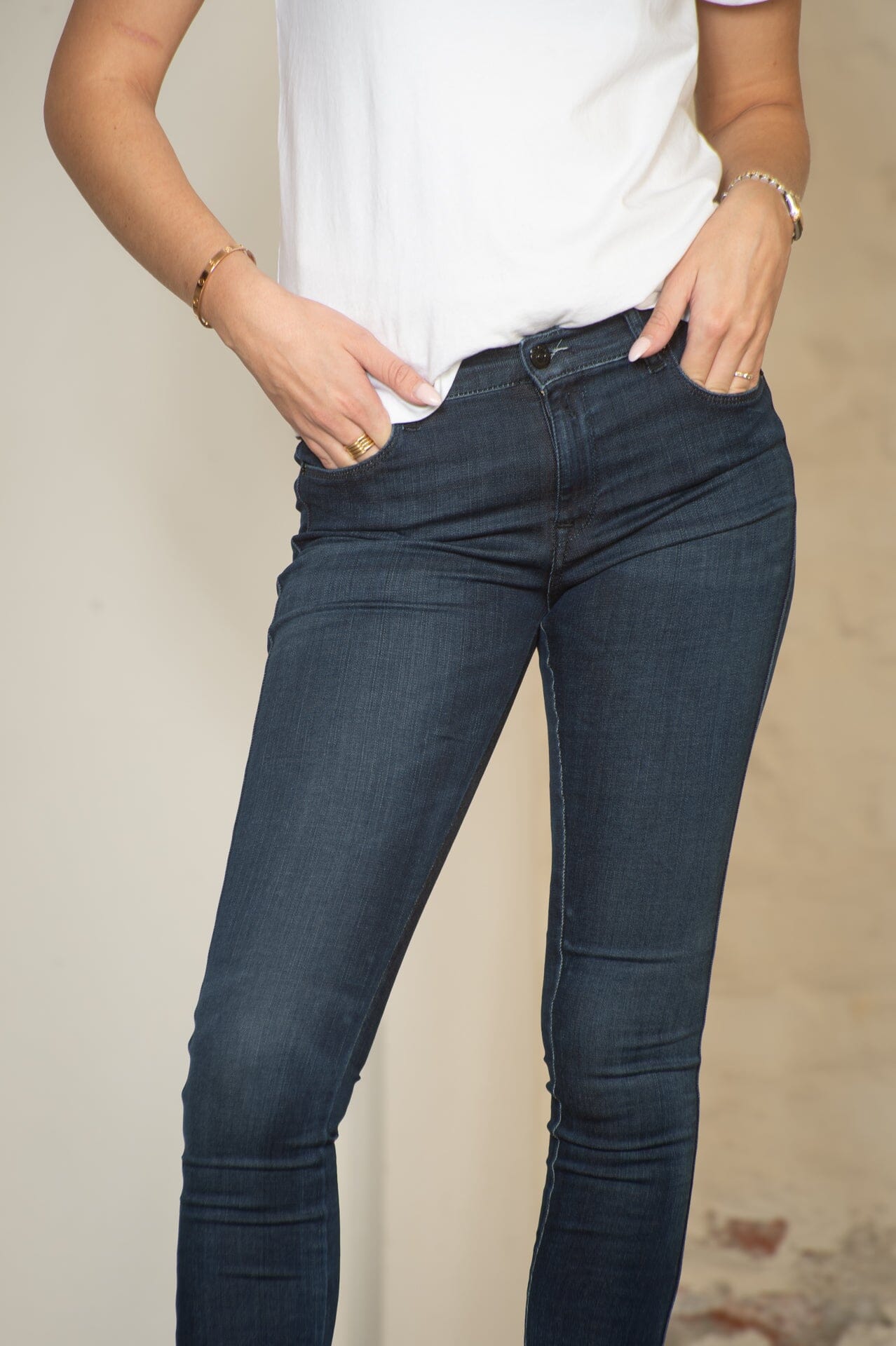 Replay Dame Stella Dk Blue Bukse