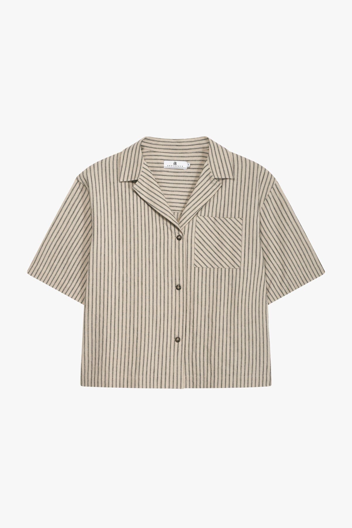 ArnieSays: Luna Linen Stripe Natural Stripe Skjorte