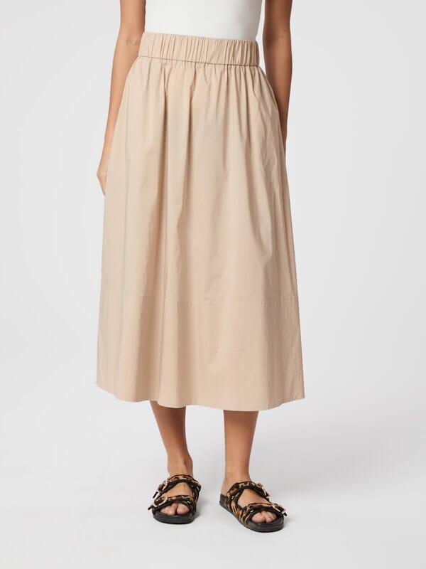 Neo Noir Yara Poplin Skirt Dark Sand Skjørt