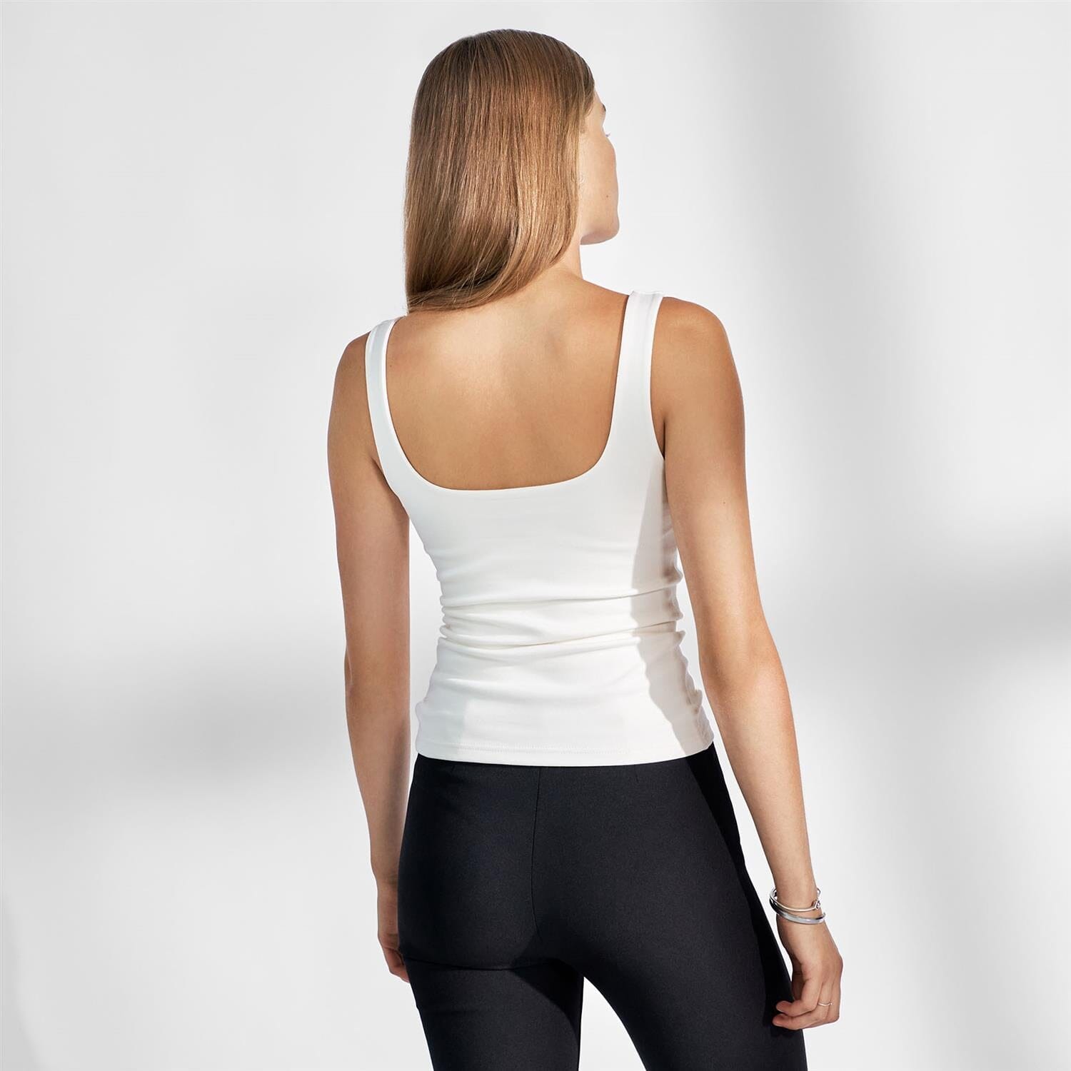 Bread and Boxers Tank Scoop Back White T-shirt
