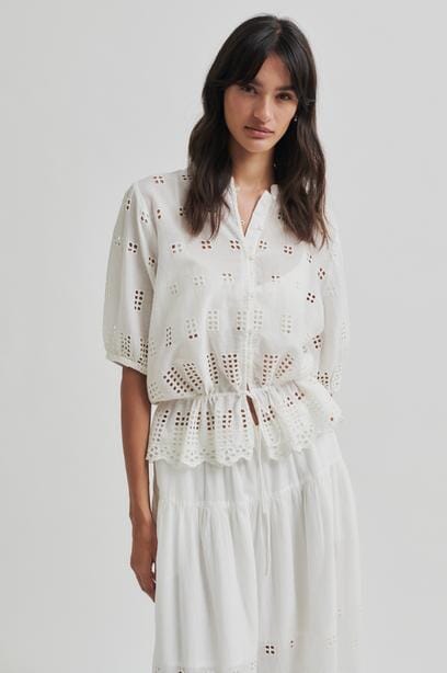 Second Female Elenore Shirt White Alyssum Skjorte