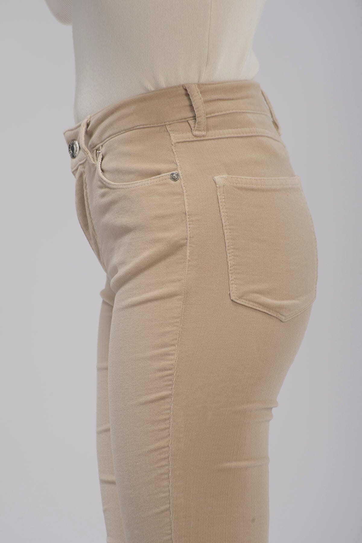 Paragon High Rise Flared Cord Beige Bukse