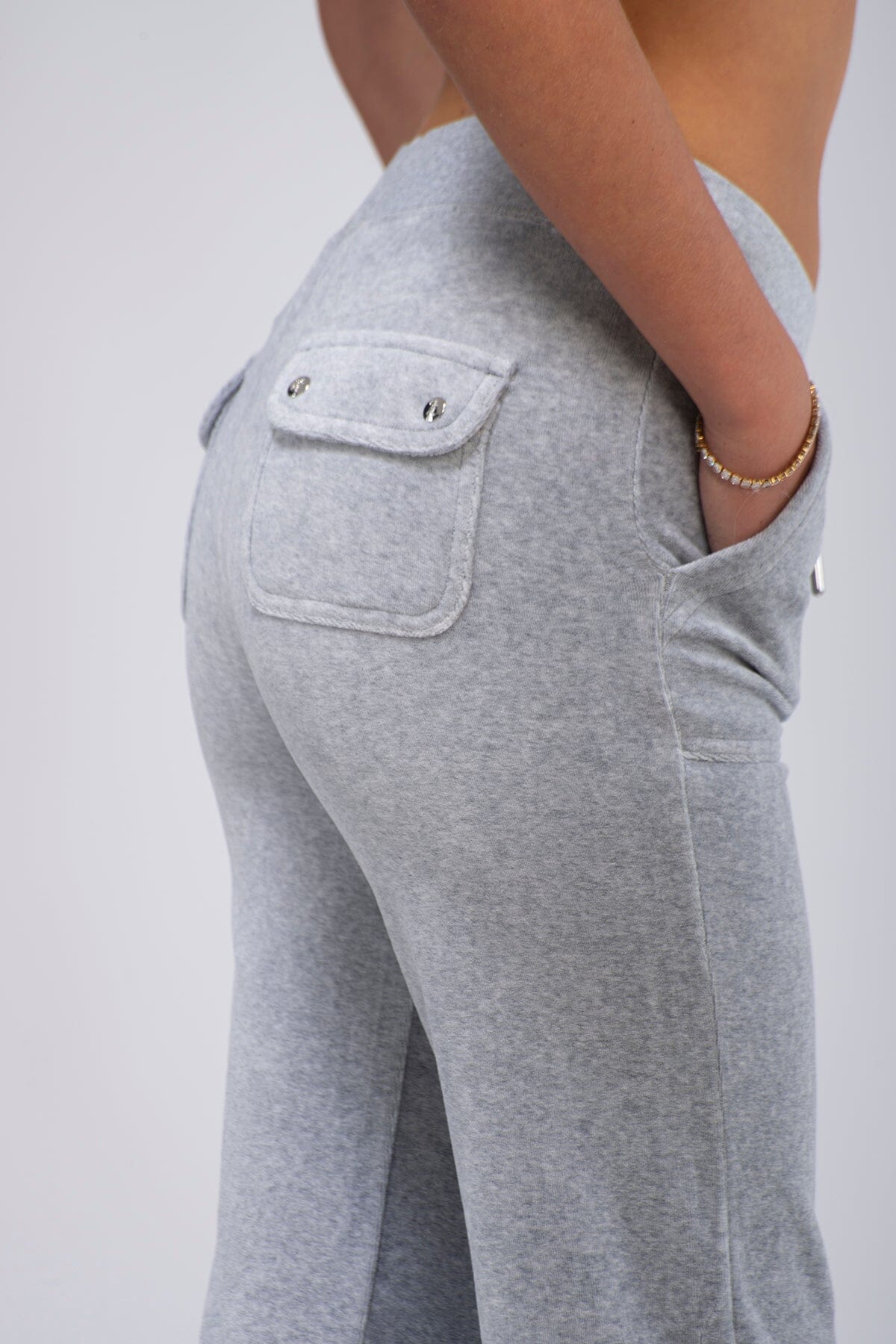 Juicy Couture Layla Low Rise Flare Pocketed Silver Marl Bukse