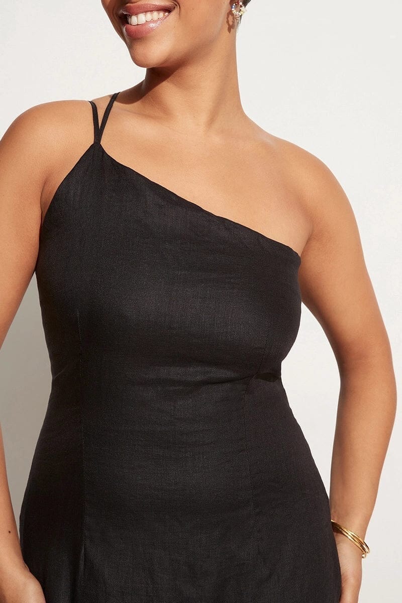 Faithfull The Brand Soko Midi Dress Black Kjole
