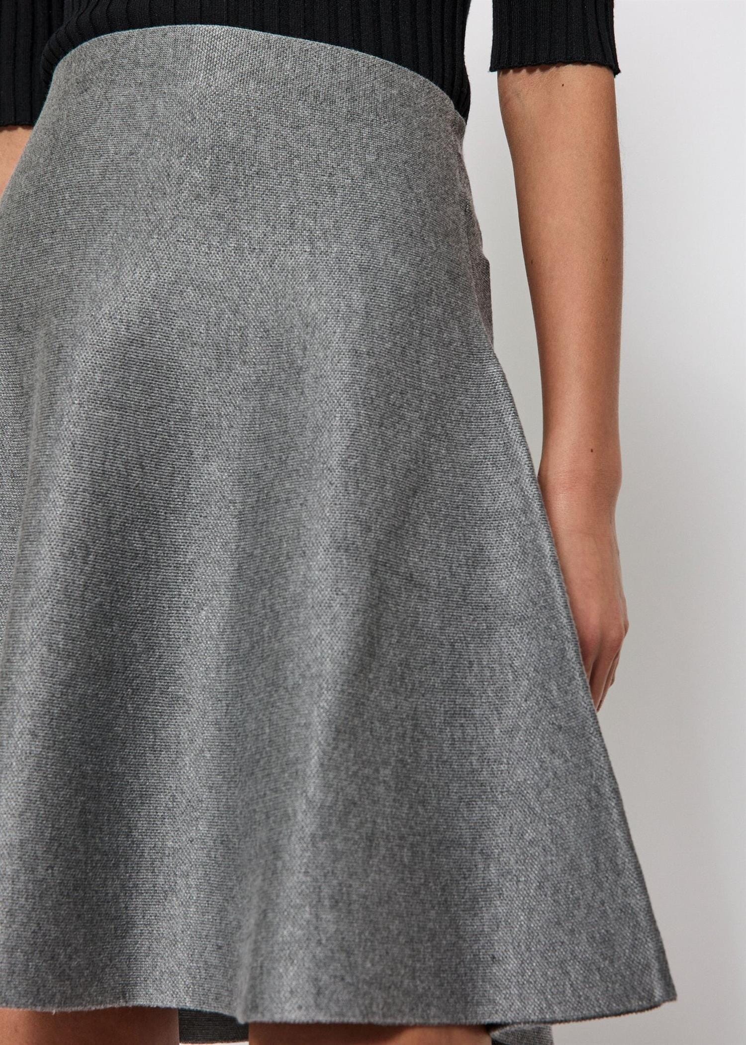 Norr Als Short Knit Skirt Light Grey Melange Skjørt