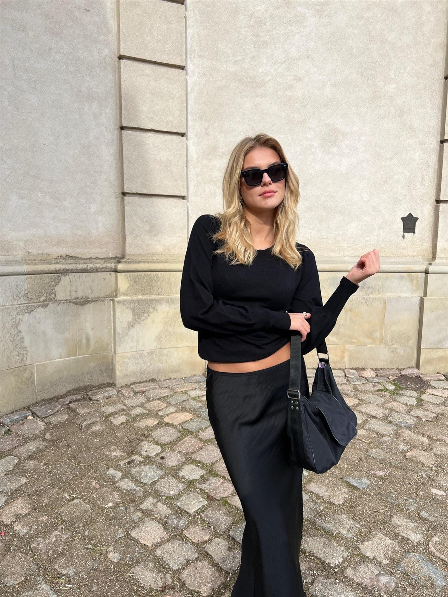 Neo Noir Vicky Heavy Sateen Skirt Black Skjørt