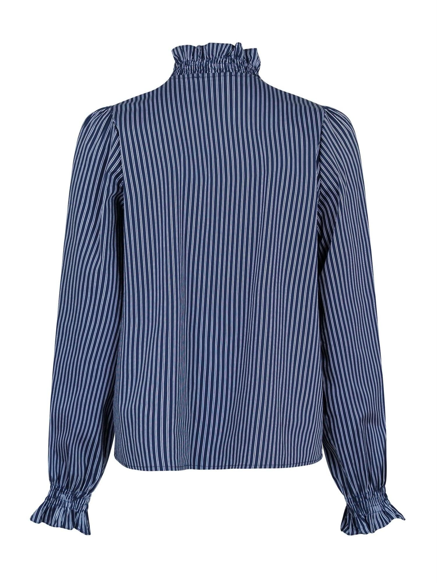 Neo Noir Brielle Multi Stripe Shirt Dark Navy Skjorte
