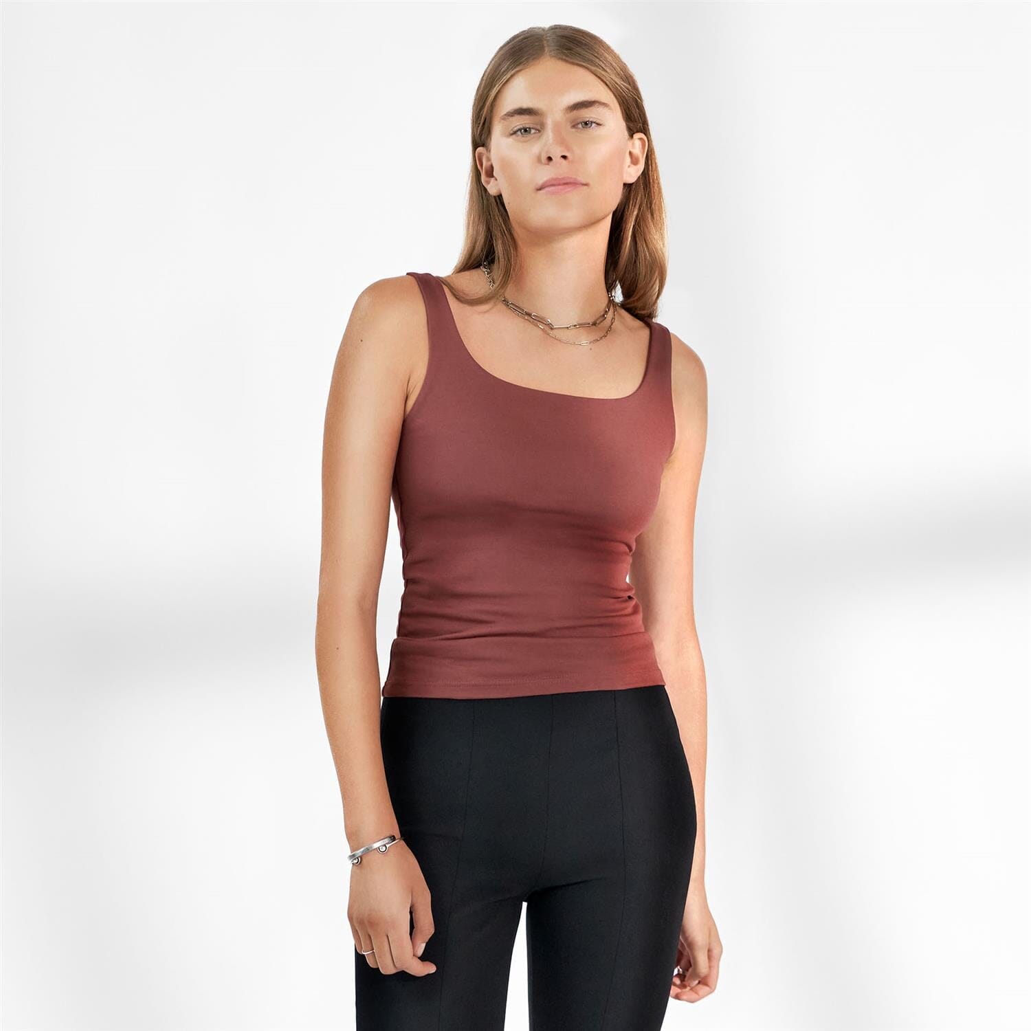 Bread and Boxers Tank Scoop Back Burgundy T-shirt