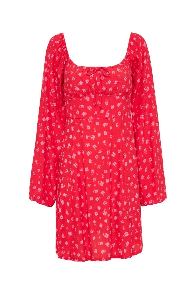 Faithfull The Brand Ballari Mini Dress Sunset Floral Print Kjole