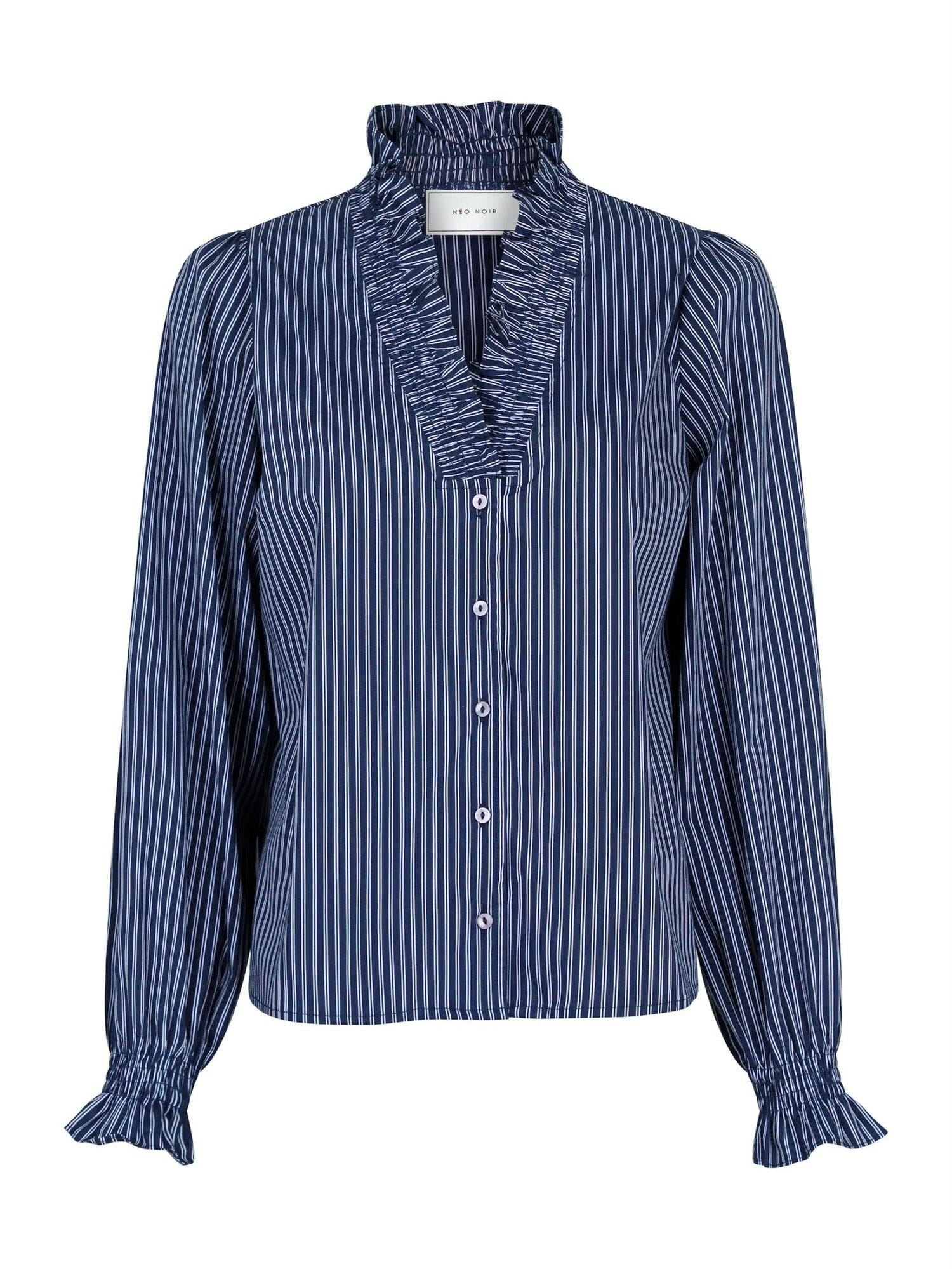 Neo Noir Brielle Multi Stripe Shirt Dark Navy Skjorte