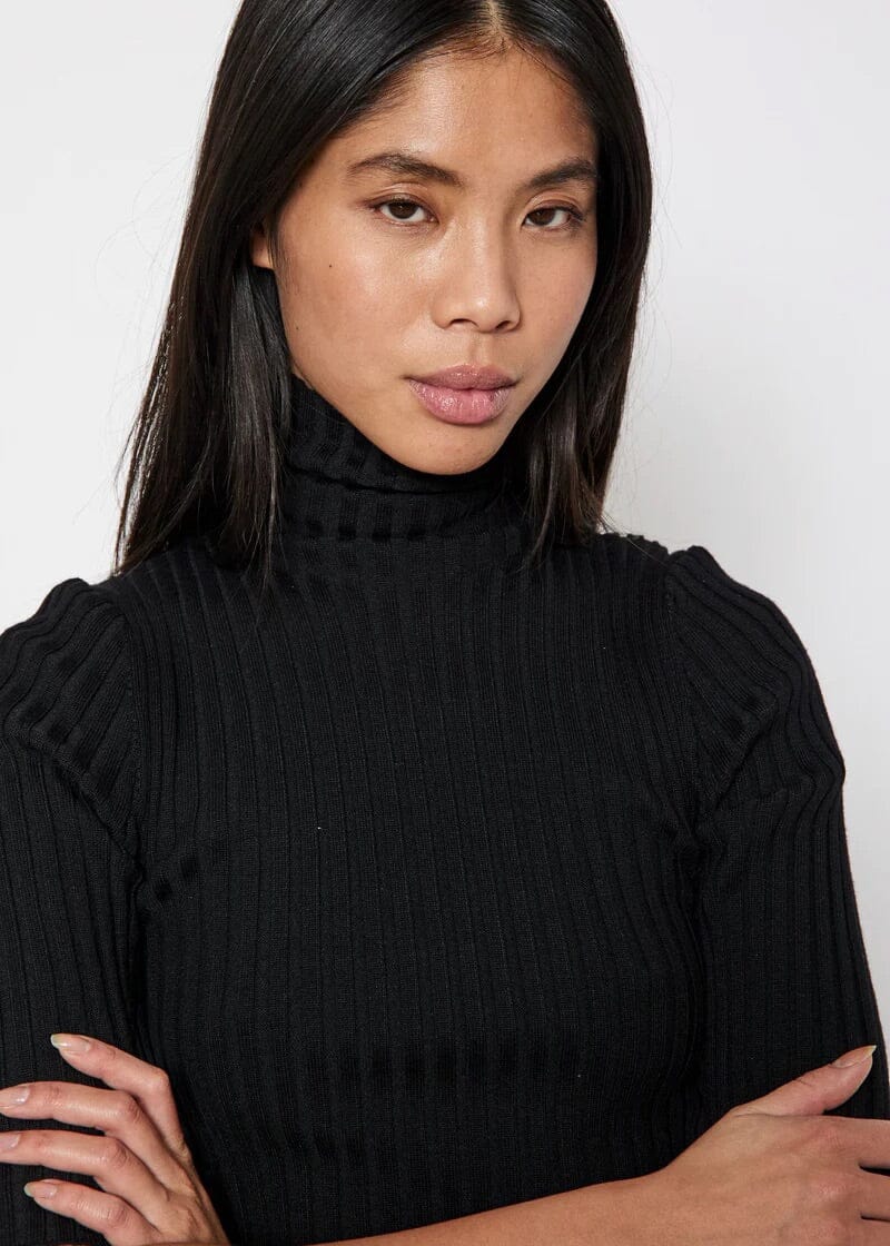 Norr Franco Knit Tee Black Topp