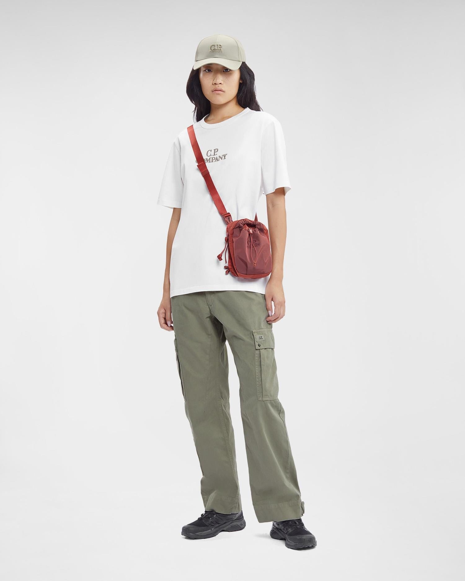 CP Company Mercerized Jersey 30/2 Twisted Logo T-shirt Gauze White T-shirt