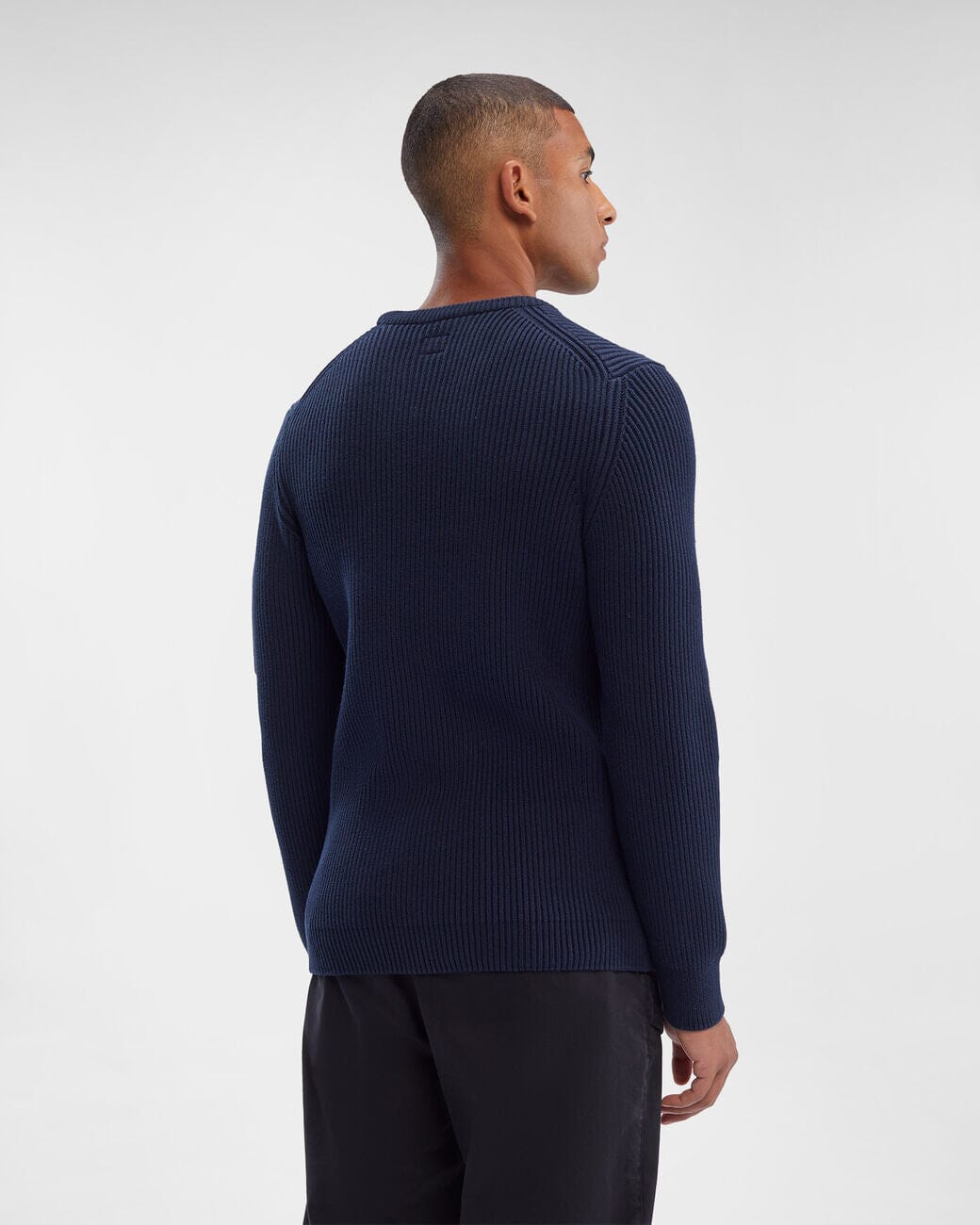 CP Company Full Rib Crew Neck Jumper Total Eclipse Genser
