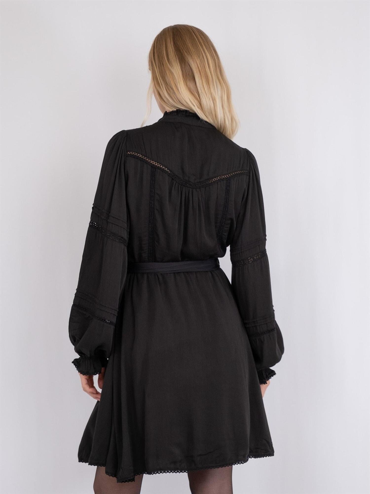 Neo Noir Ditte Satin Dress Black Kjole