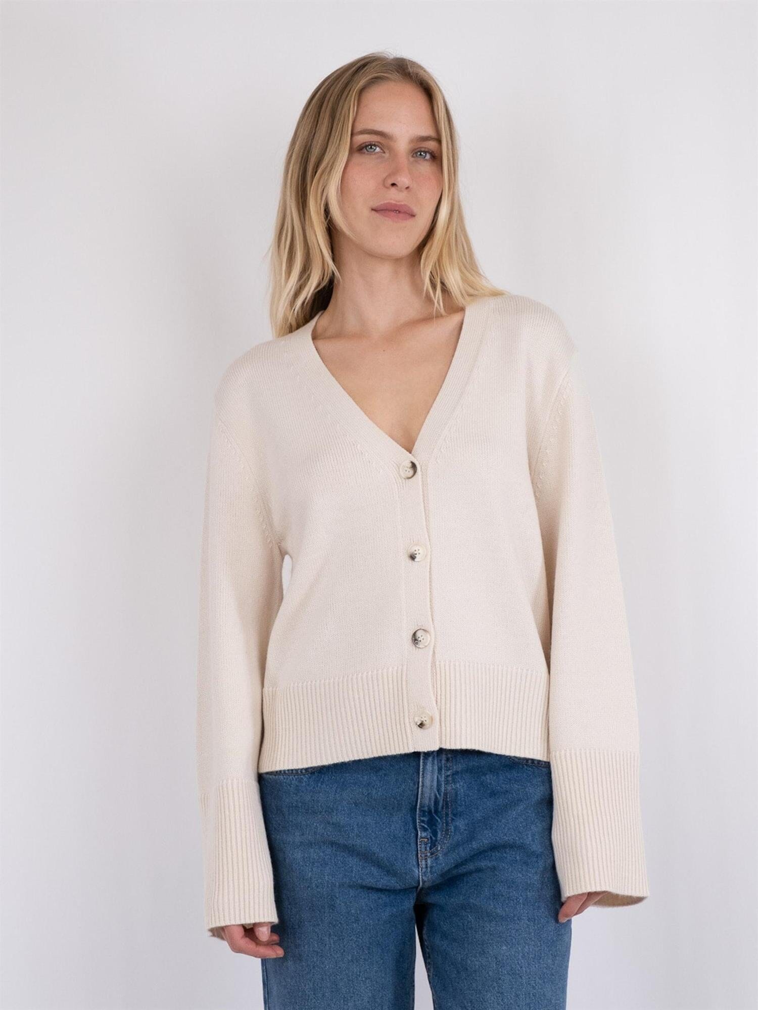 Neo Noir Lotta Knit Cardigan Ivory Genser