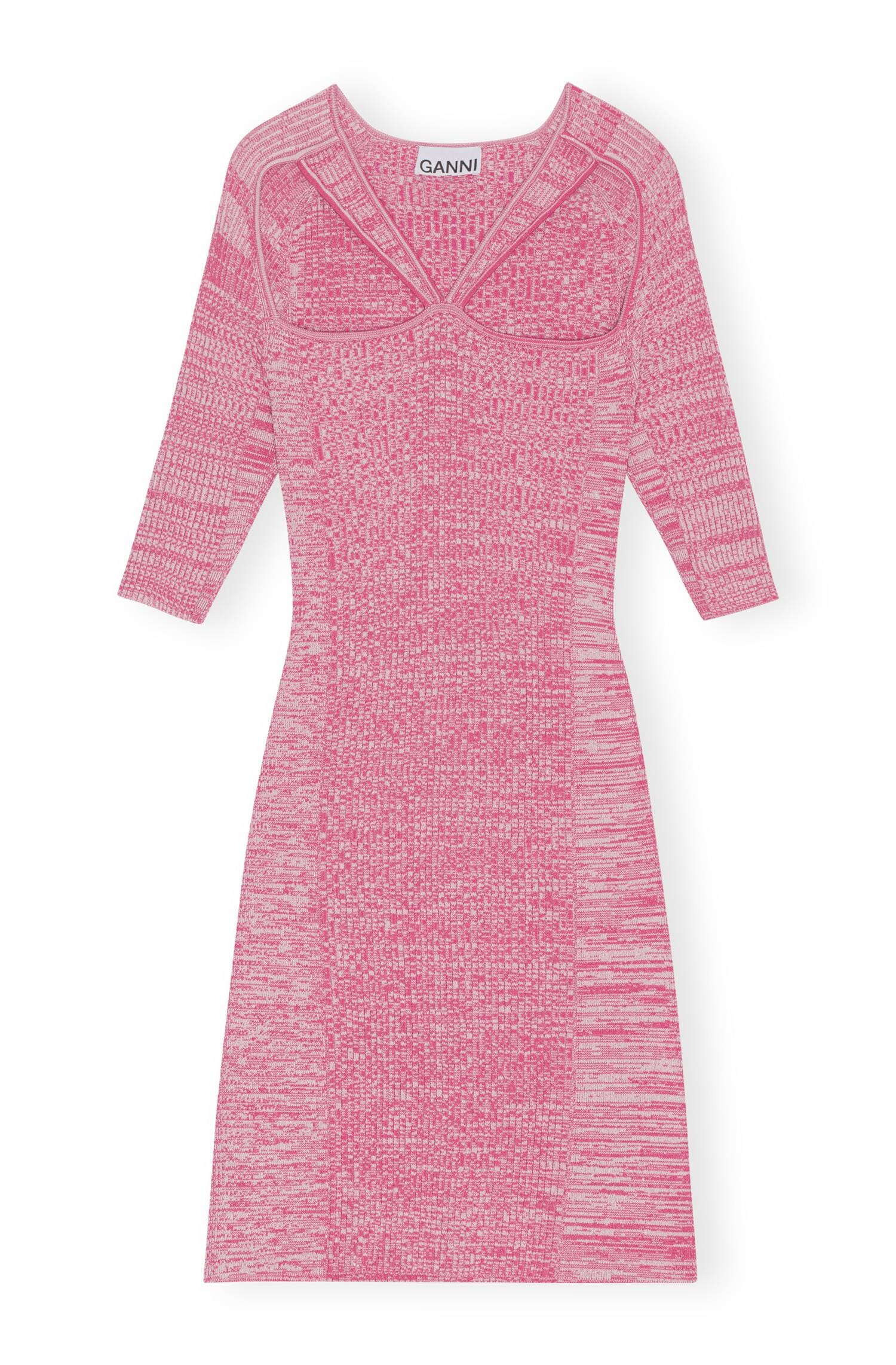 Ganni K1876 Melange Cut Out Mini Dress Love Potion Kjole