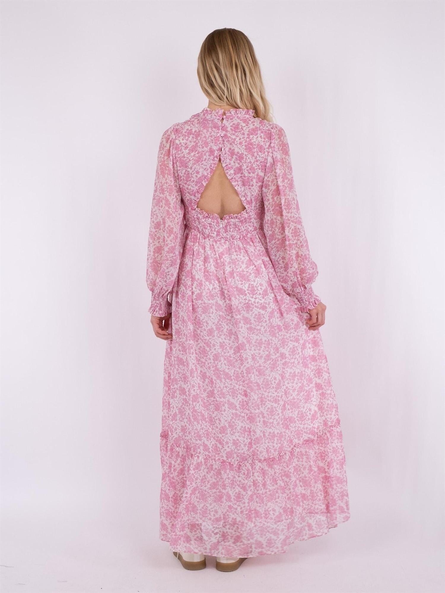 Neo Noir Nisja Livly Flower Dress Light Pink Kjole