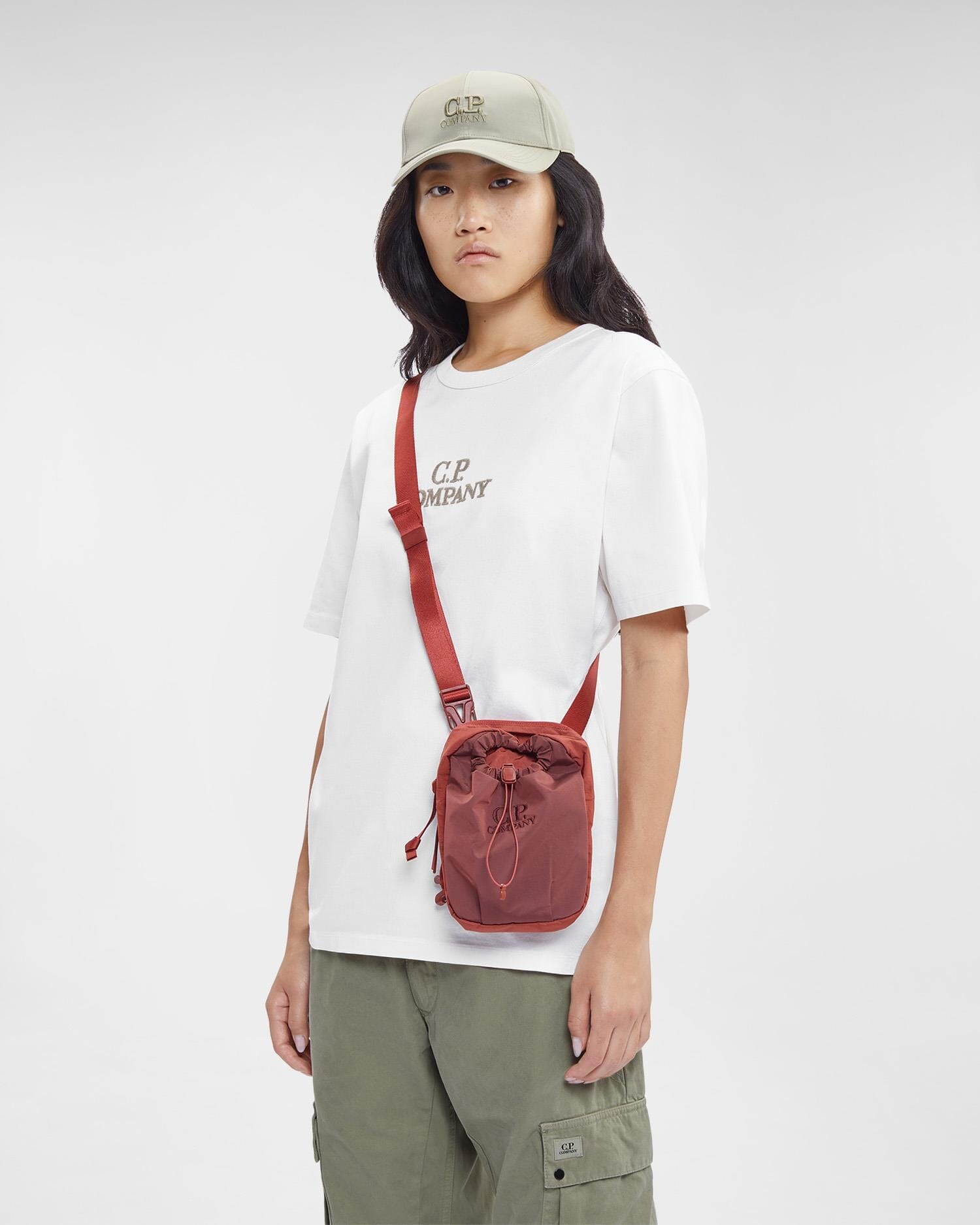 CP Company Mercerized Jersey 30/2 Twisted Logo T-shirt Gauze White T-shirt