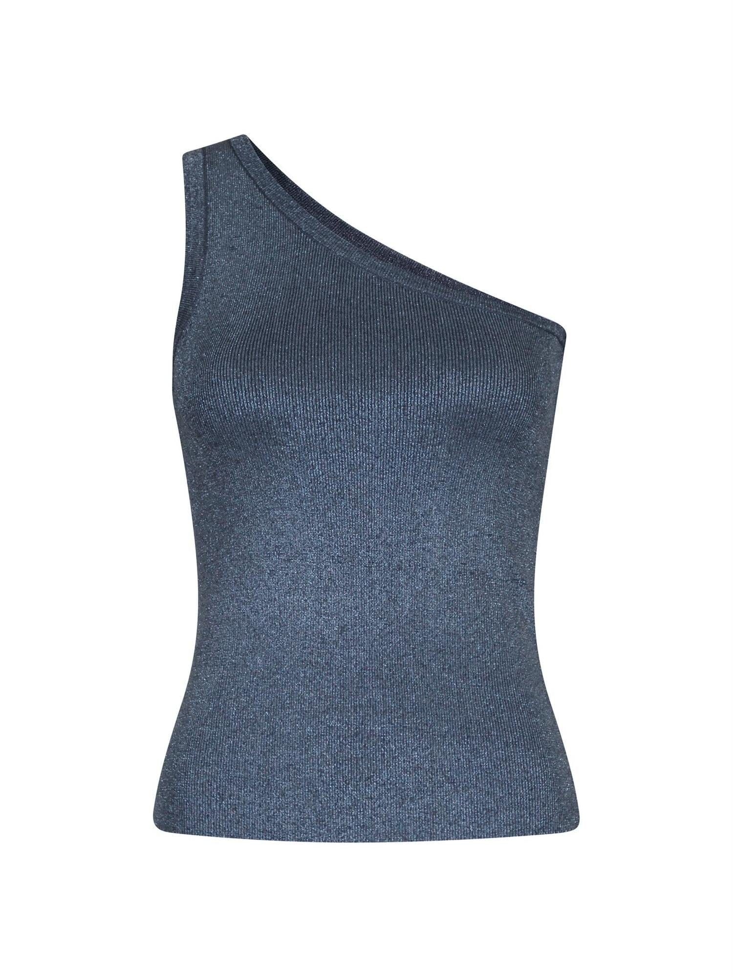 Neo Noir Clementine Glitter Knit Top Steel Grey Genser