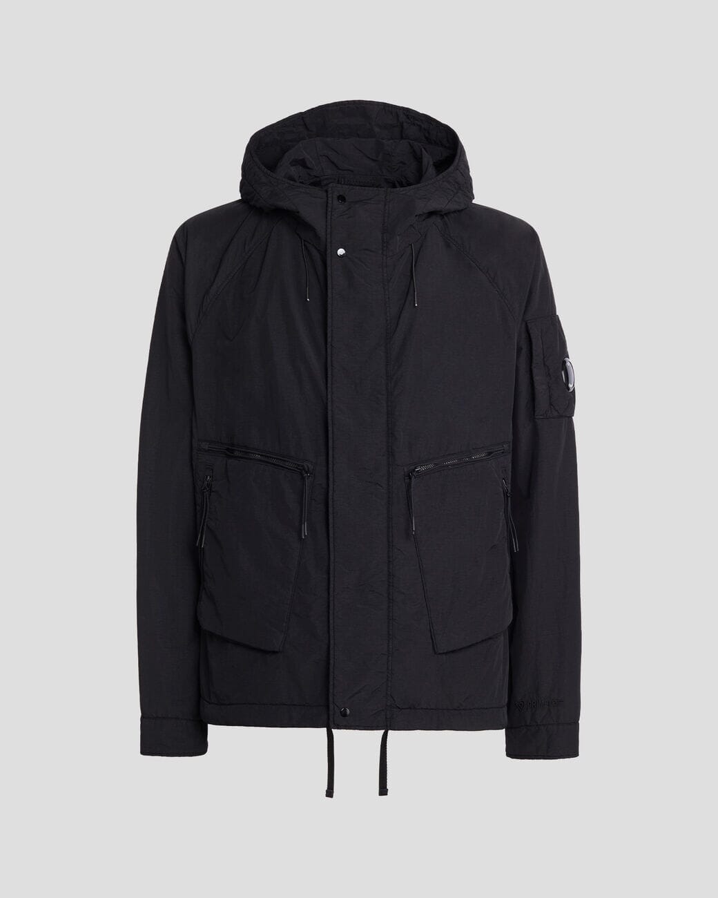CP Company Flatt Nylon Hooded Jacket Black Ytterplagg