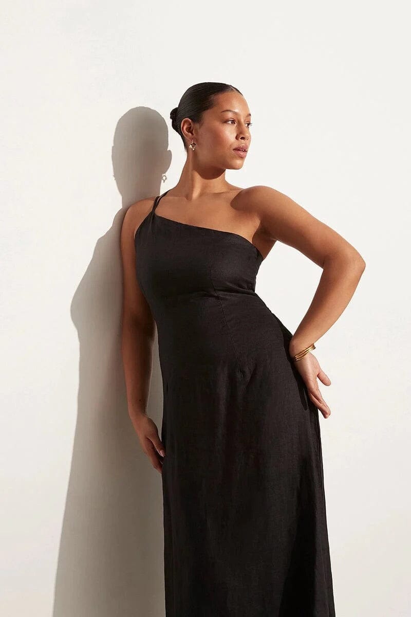 Faithfull The Brand Soko Midi Dress Black Kjole