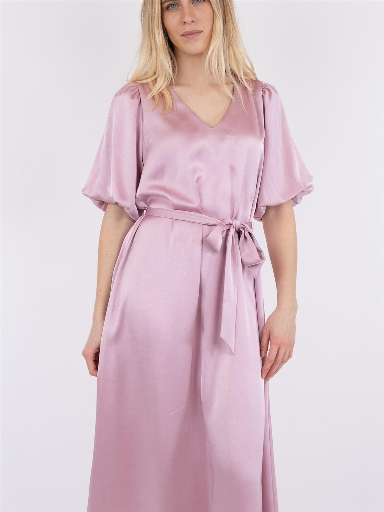 Neo Noir Benita Heavy Sateen Dress Rose Kjole