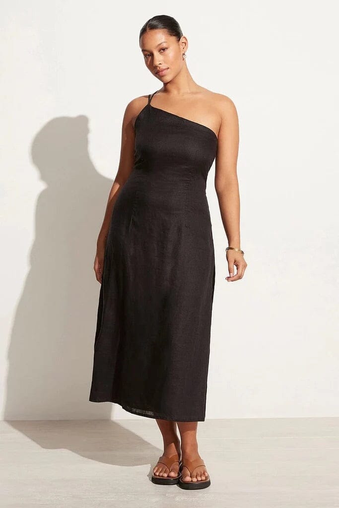 Faithfull The Brand Soko Midi Dress Black Kjole