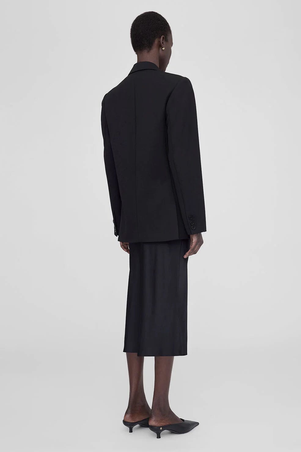 Anine Bing Bar Silk Skirt Black Skjørt