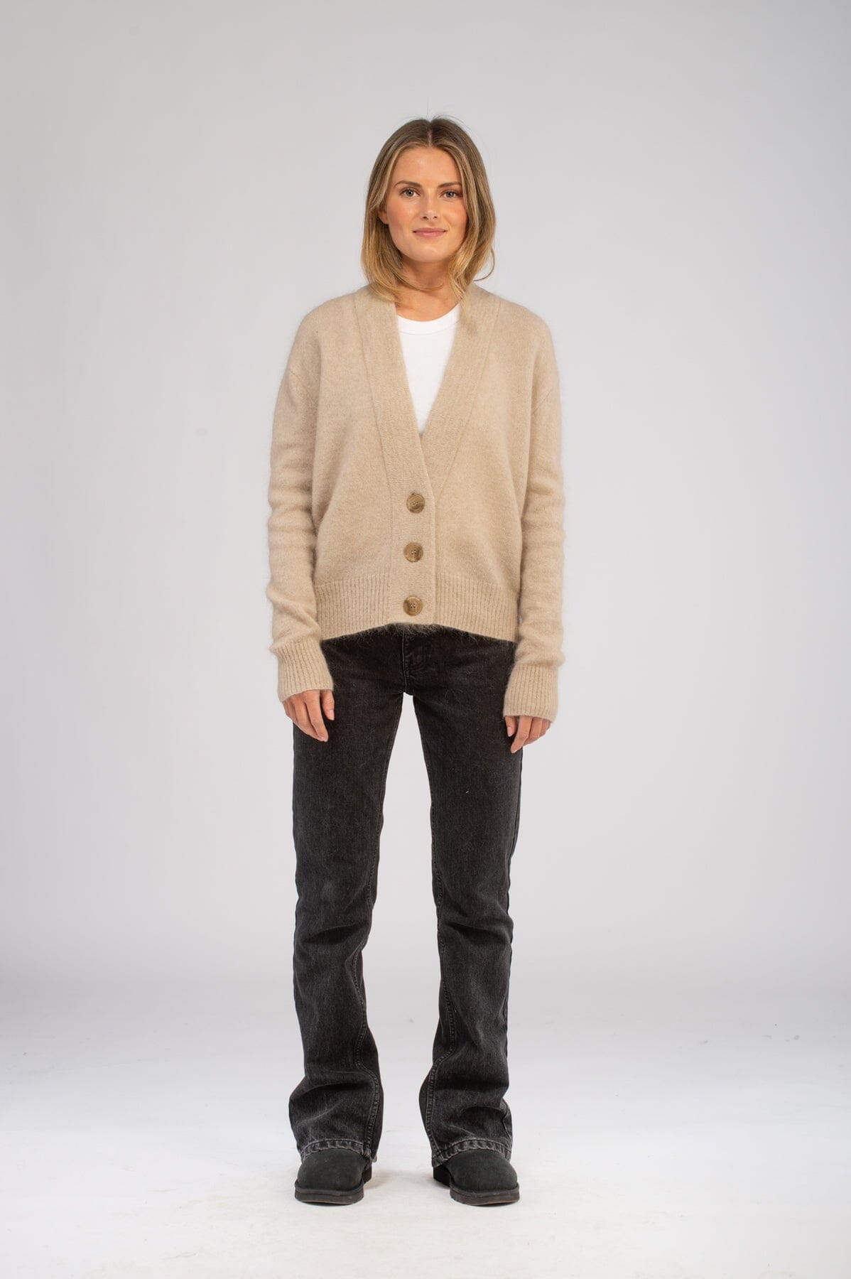 Second Female Brookline Knit Cardigan Oxford Tan Genser