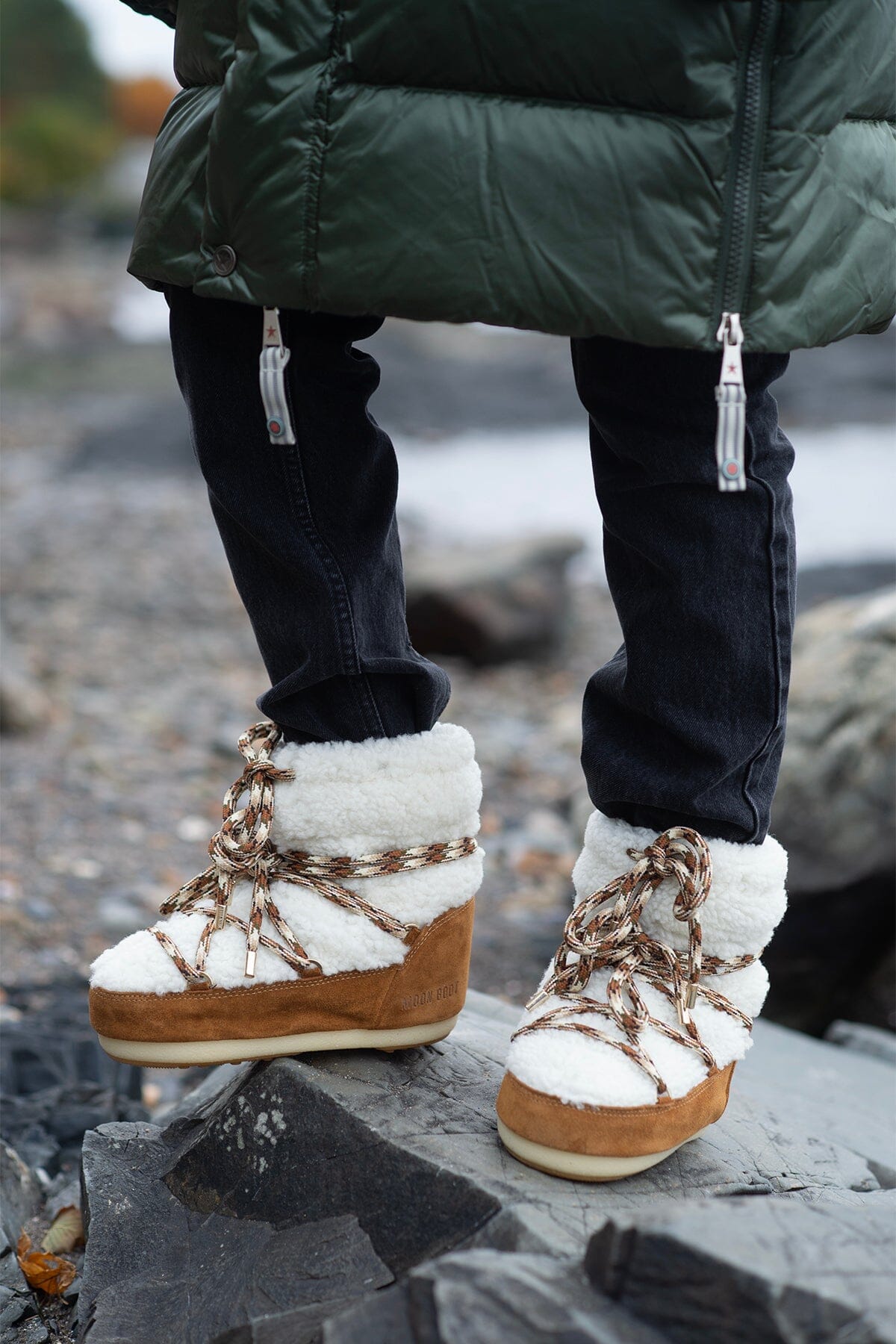 Moon Boot Soft Low Shearling Whisky/Off White Sko