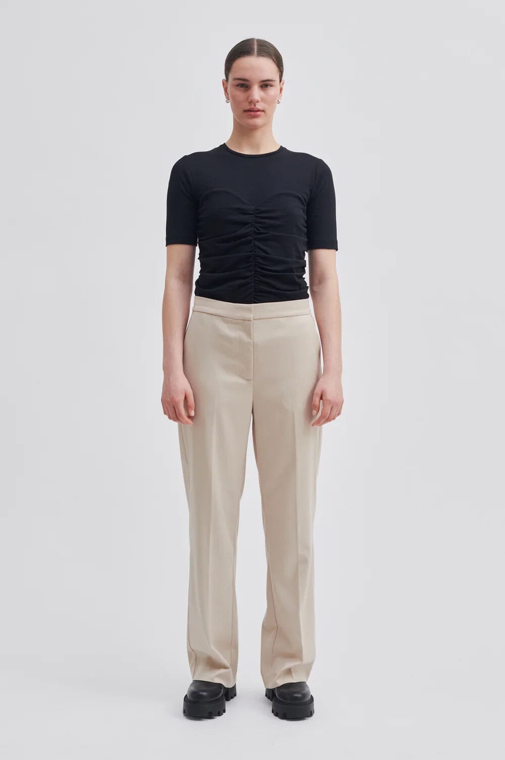 Second Female Kaleem Straight Trousers Oxford Tan Bukse