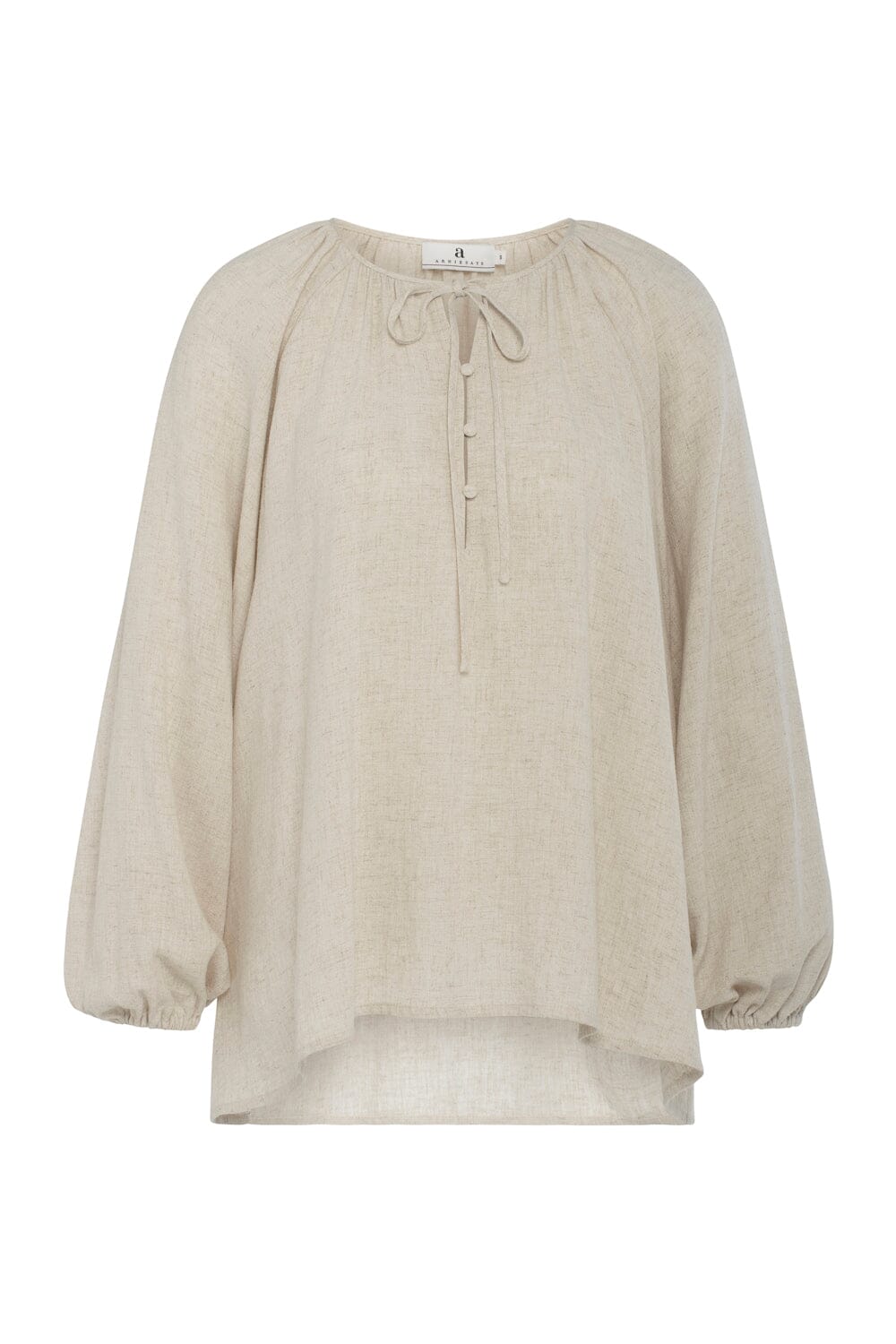 ArnieSays: Daphne Linen Light Beige Melange Bluse