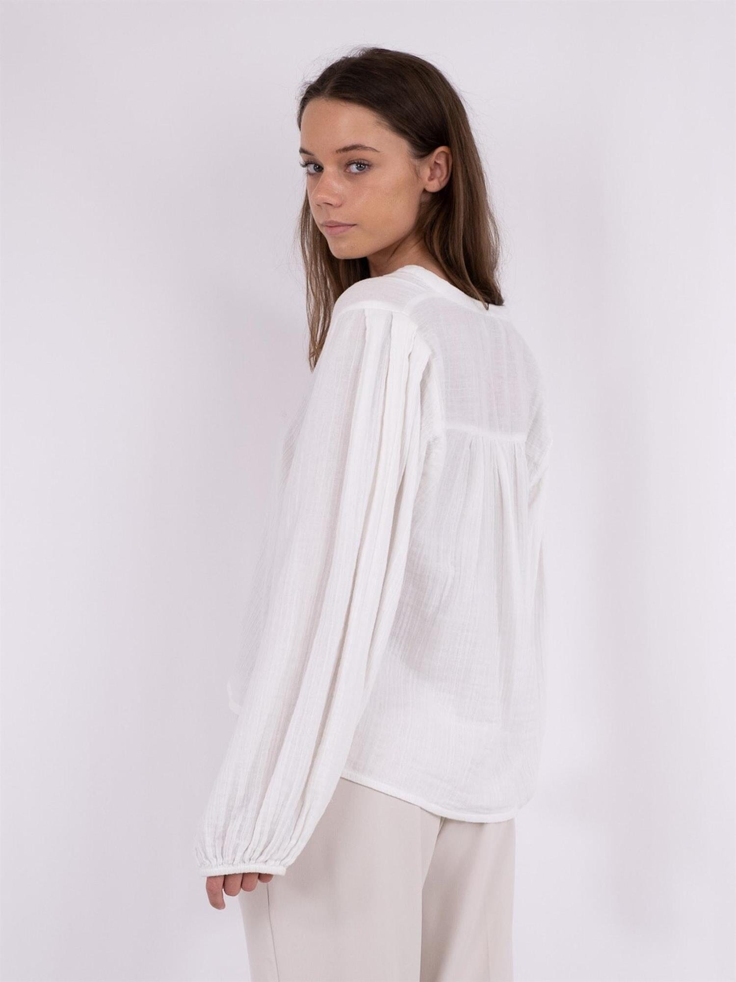 Neo Noir Mimmi Gauze Blouse White Bluse